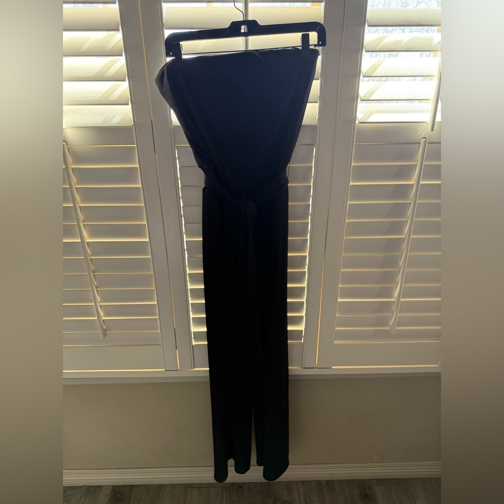 Elegant Black Strapless Jumpsuit
